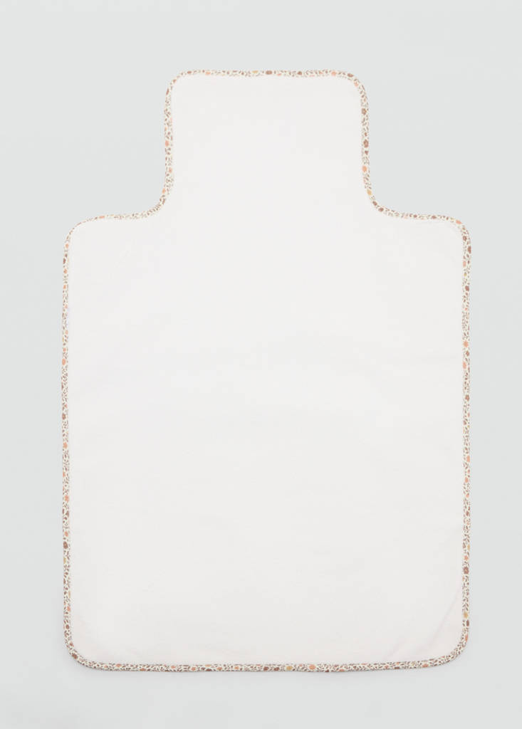 Foldable portable changing mat with flowers — Off White