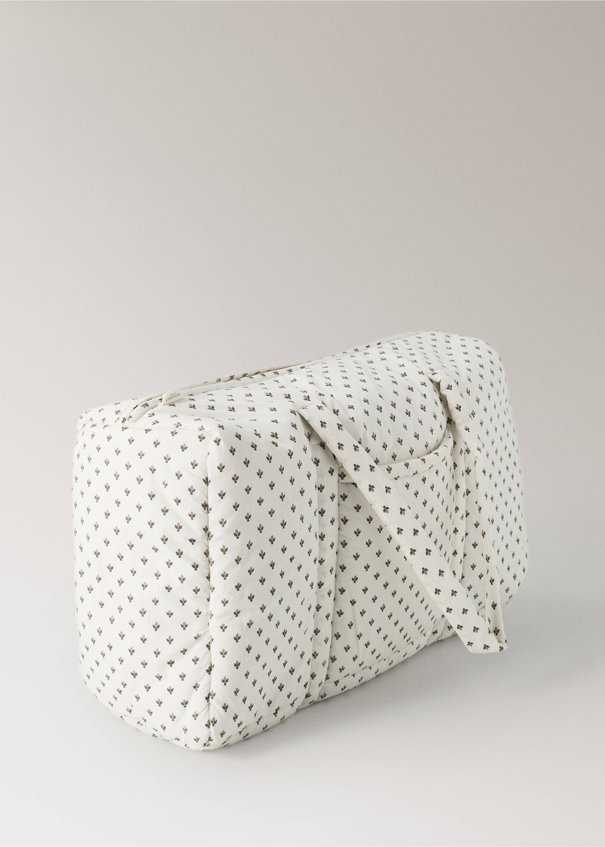 Printed 100% cotton maternity bag - Details of the article 1, Khaki. Ref: 37094451-00.