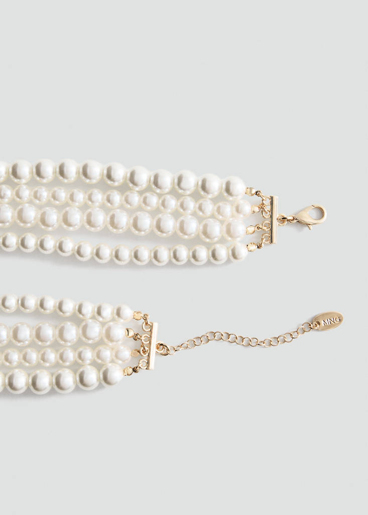 Mixed pearl necklace — White