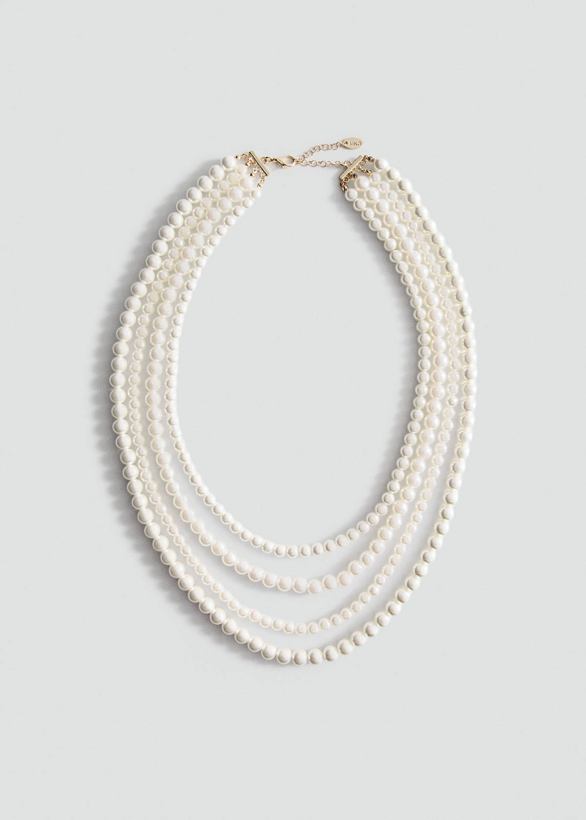 Mixed pearl necklace — White