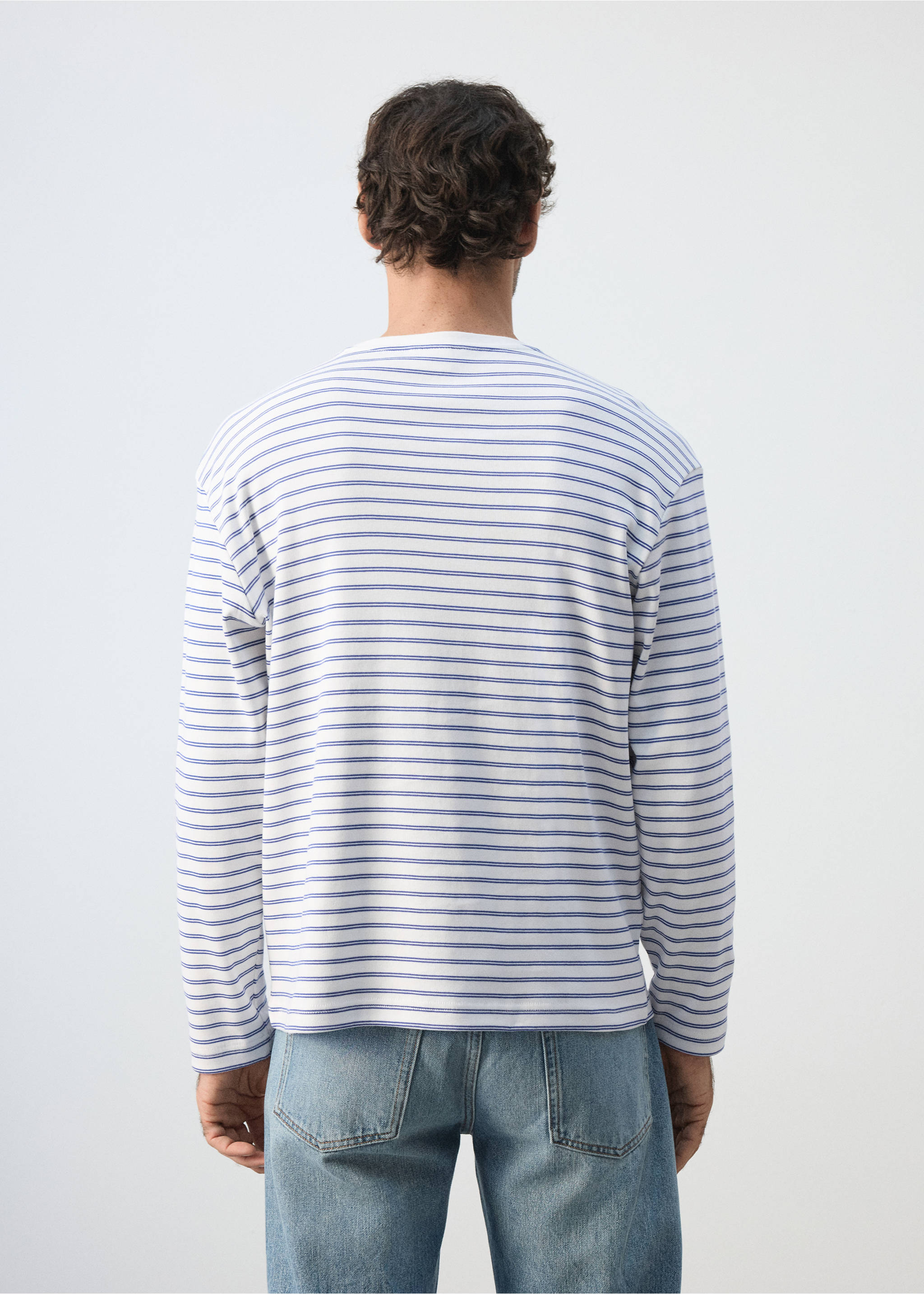 Camiseta 100% algodón rayas - Reverso del artículo, Blanco. Ref: 37094461-00.