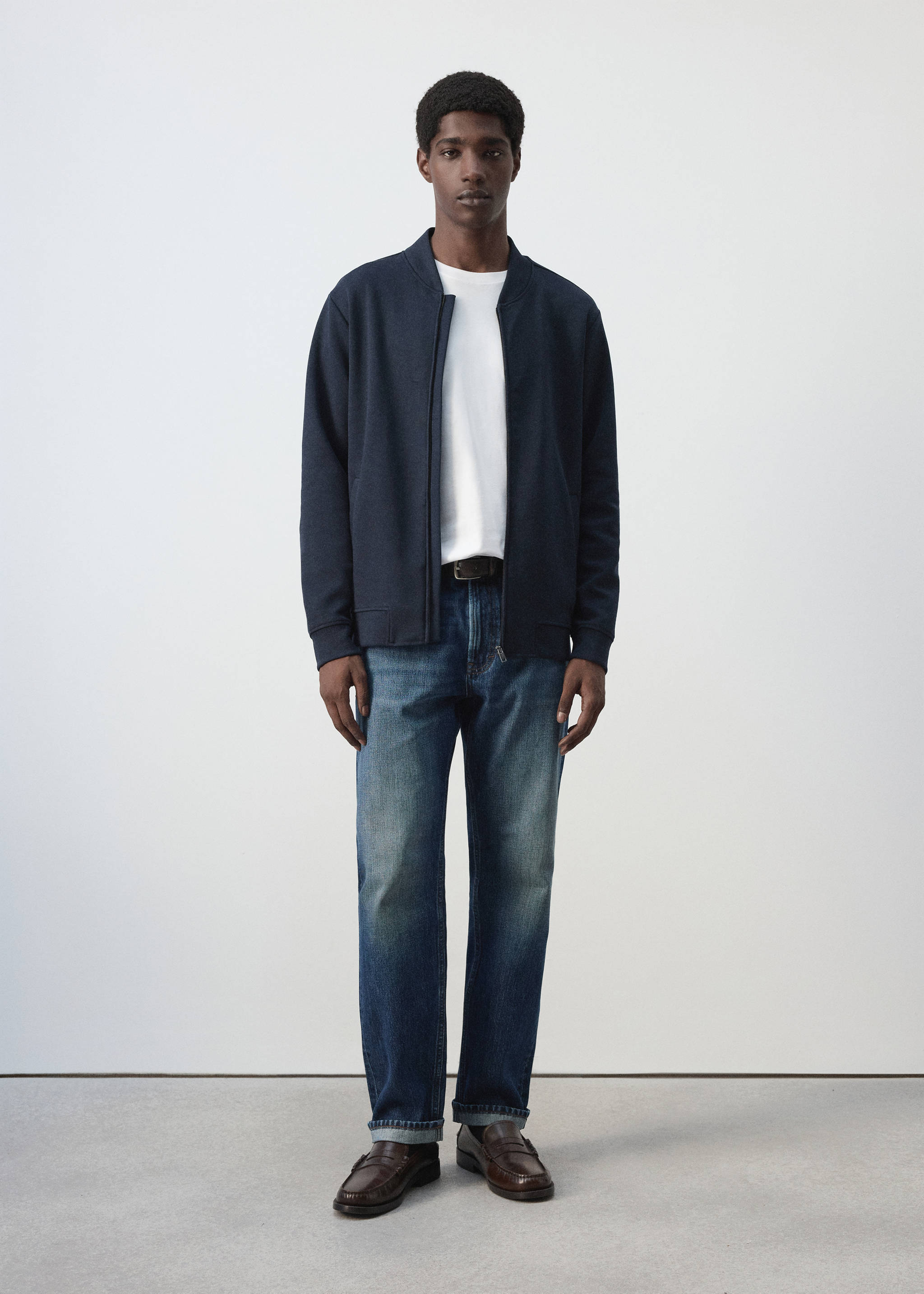Cotton-blend bomber jacket - General plane