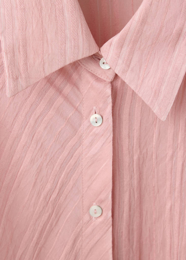 Striped blouse with bow detail — Pastel Pink
