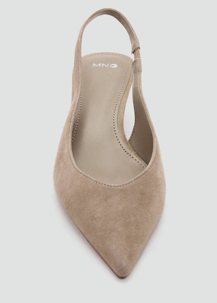 Suede kitten heel shoe — Sand