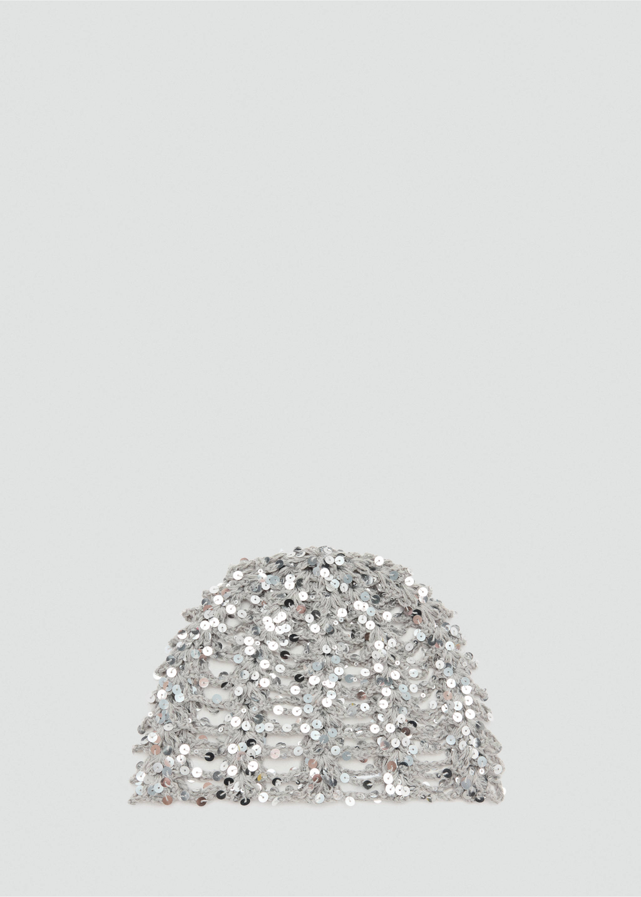 Casquette en crochet à sequins - Article sans modèle, Gris. Ref: 37094466-00.