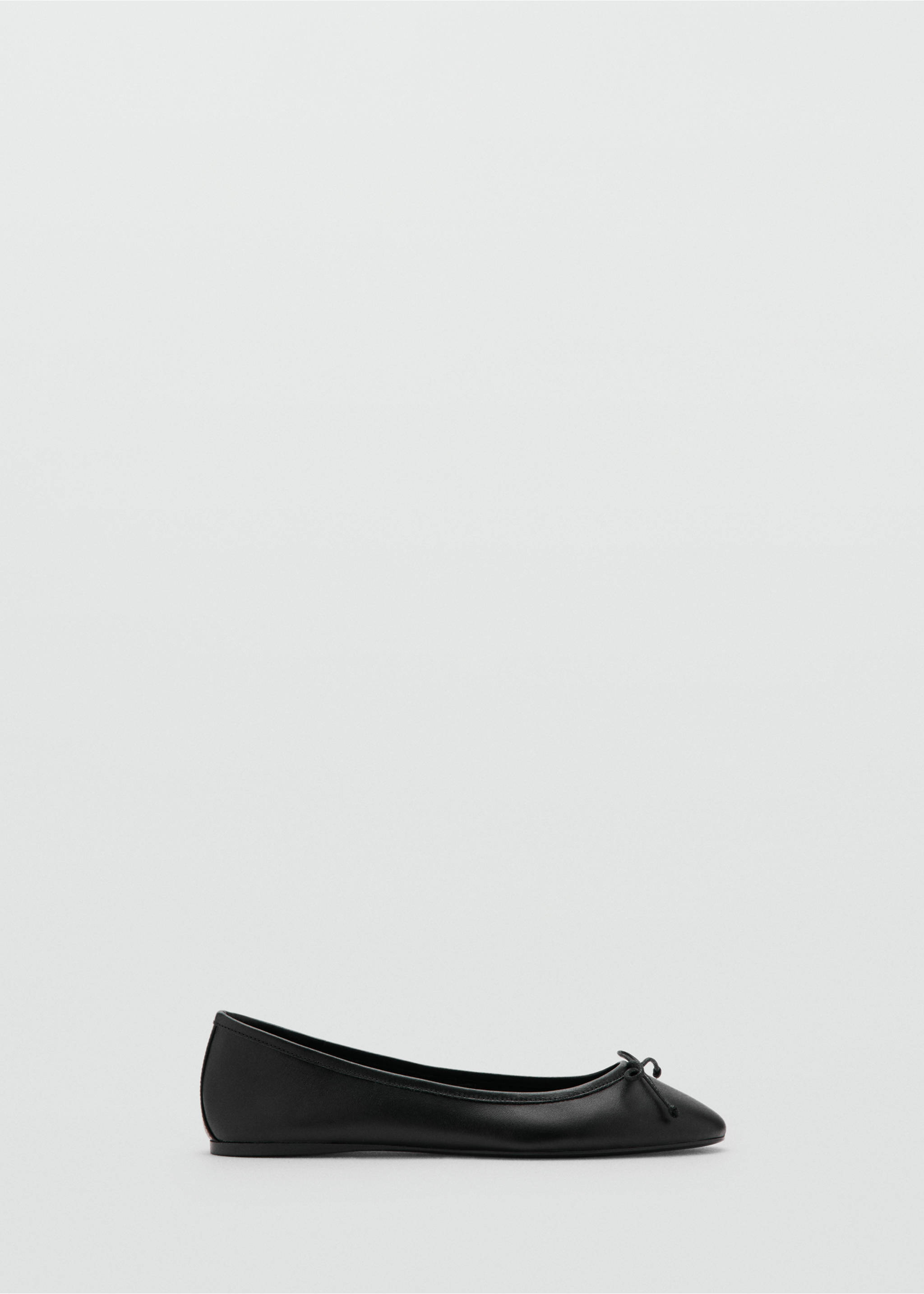 Leder-Ballerinas mit Schleife - Artikel ohne Model, Schwarz. Ref: 37094467-00.