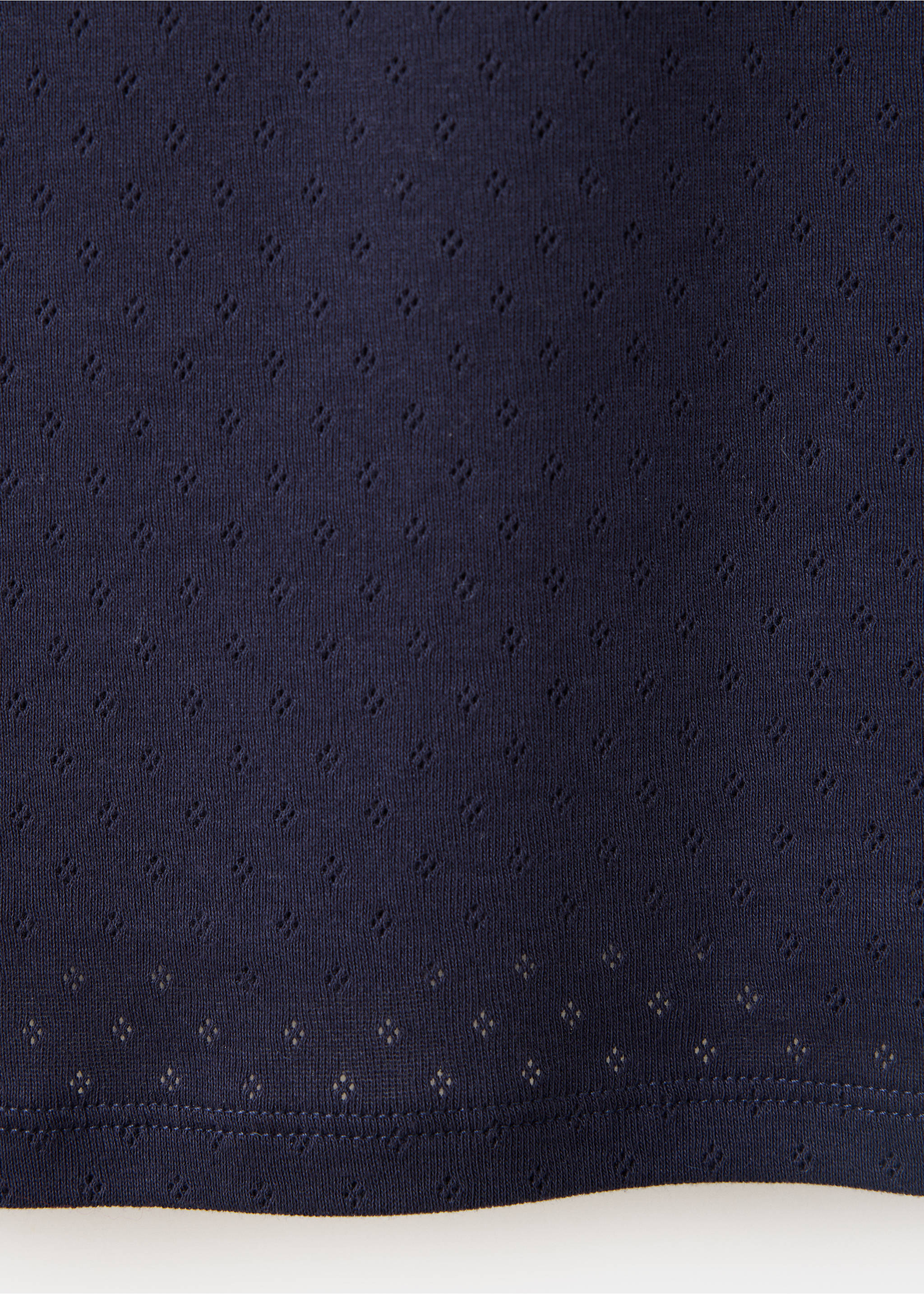 Openwork cotton top with lace detail - Details of the article 0, Navy. Ref: 37094468-00.