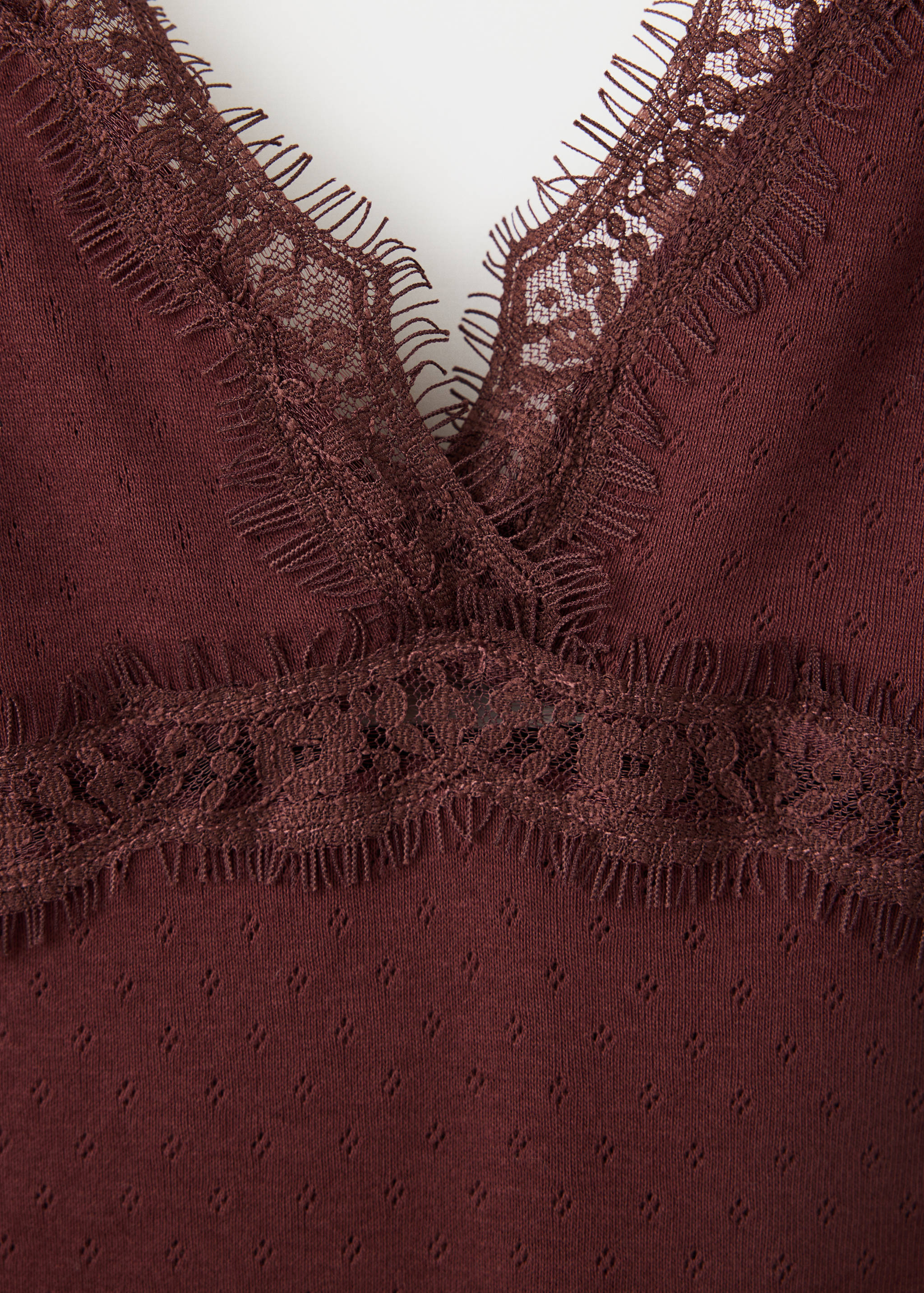 Openwork cotton top with lace detail - Details of the article 8