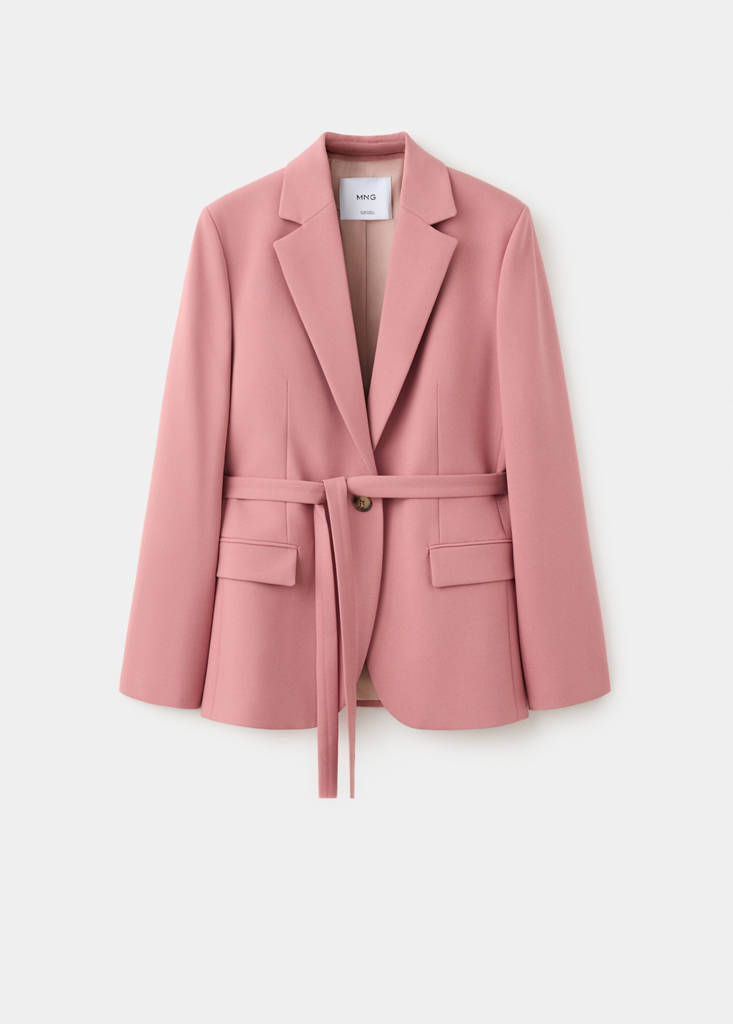 Straight cut suit blazer with pockets — Pink