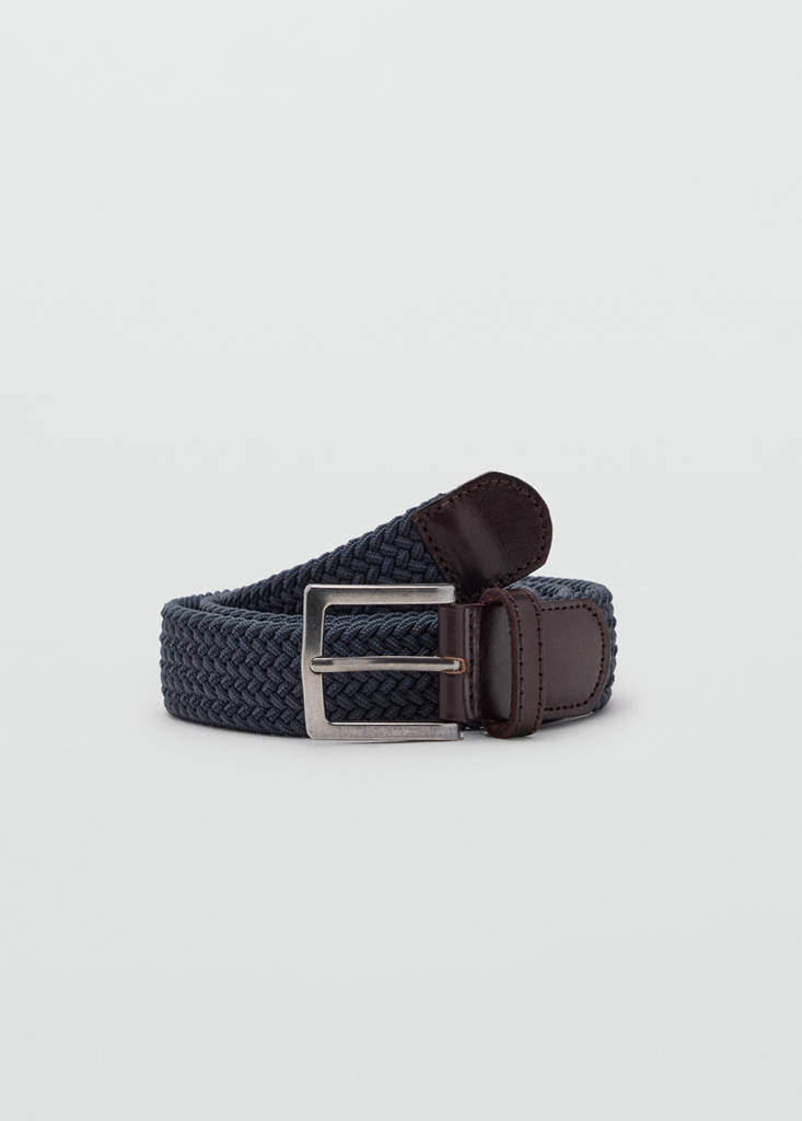 Pleciony pasek granatowy - Teen - M-L - MANGO TEEN