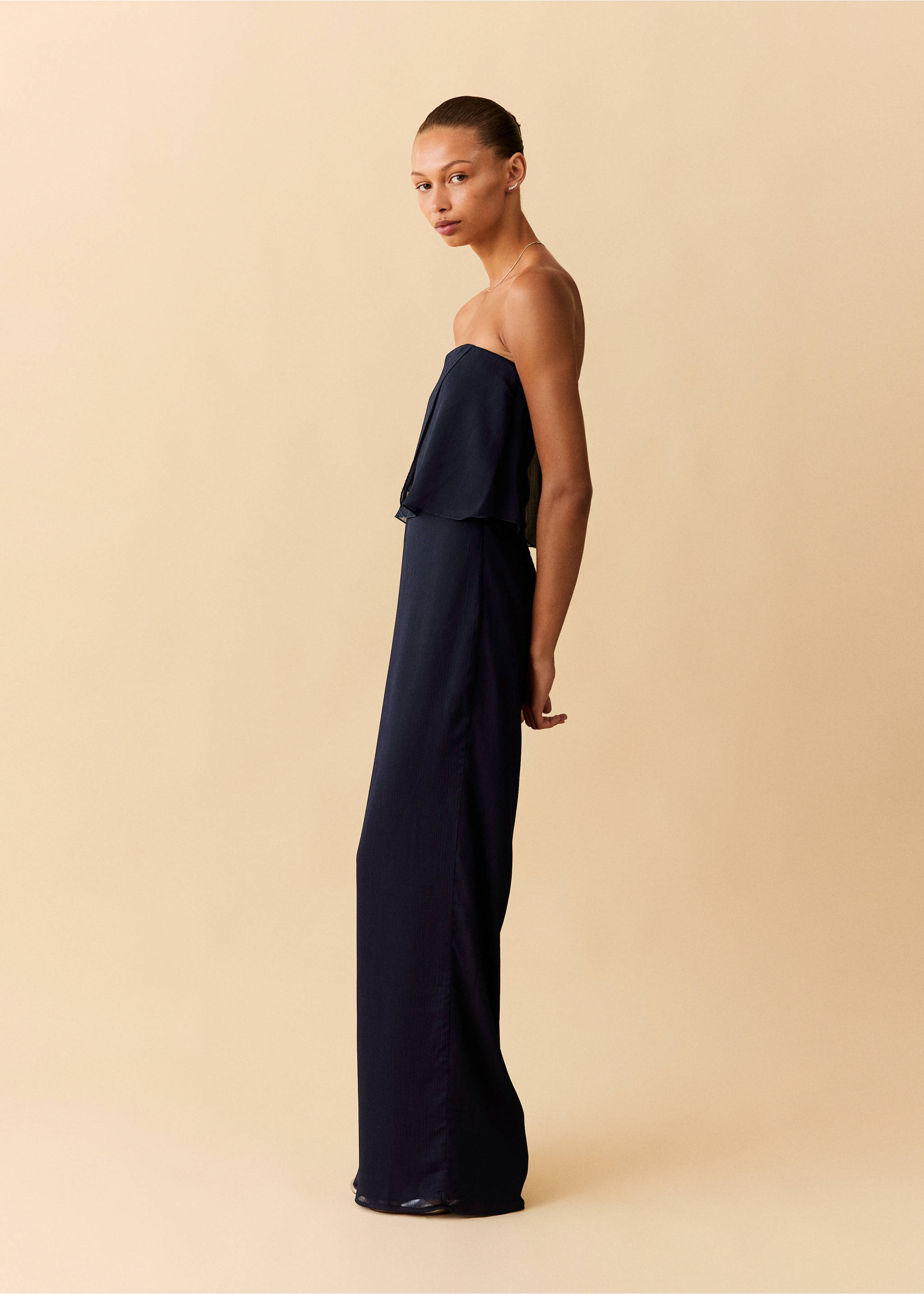 Strapless jumpsuit - Medium plane, Navy. Ref: 37094475-00.
