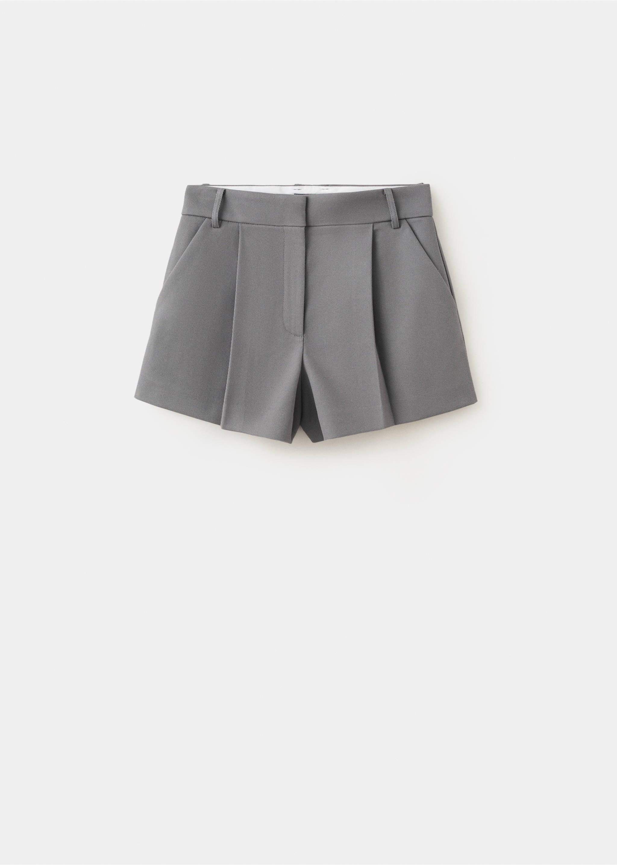 Straight shorts with pleated detail - Article without model, Grey. Ref: 37094775-00.