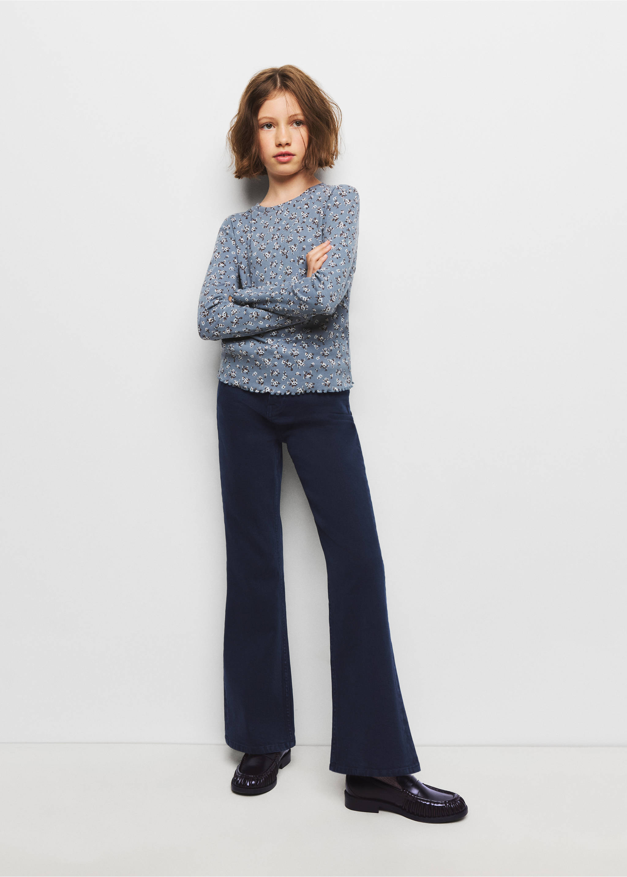 Waistless flared jeans - General plane, Navy. Ref: 37094776-00.