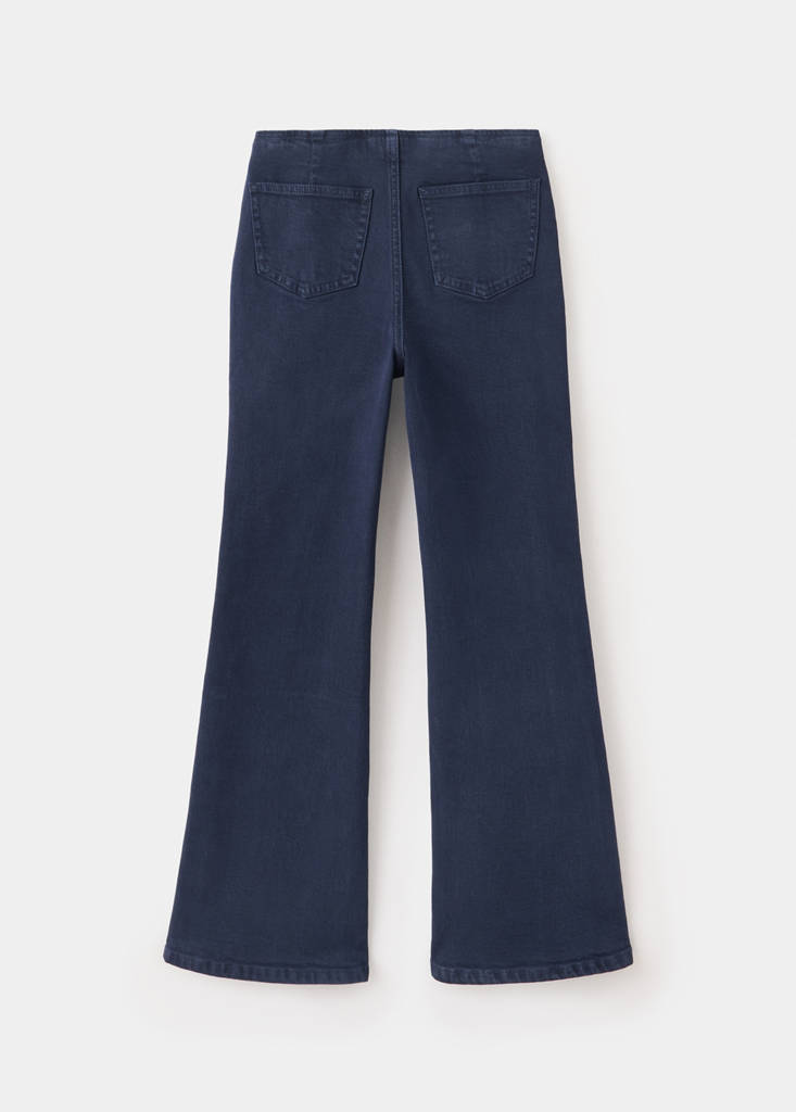 Waistband-free flare jeans — Navy