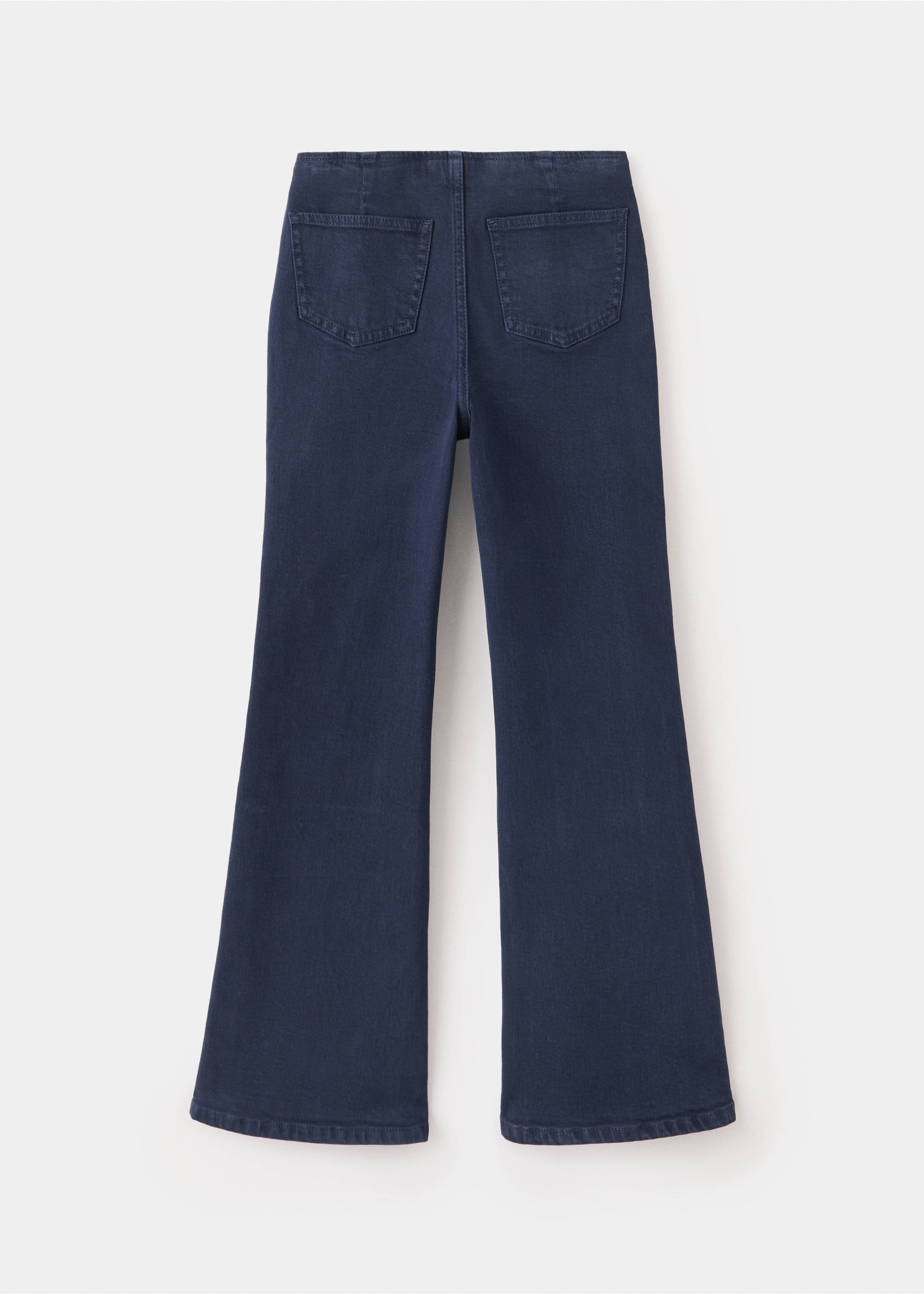 Waistless flared jeans - Reverse of the article, Navy. Ref: 37094776-00.