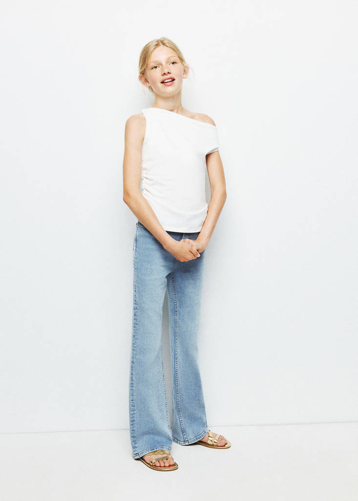 Waistband-free flare jeans — Medium Blue