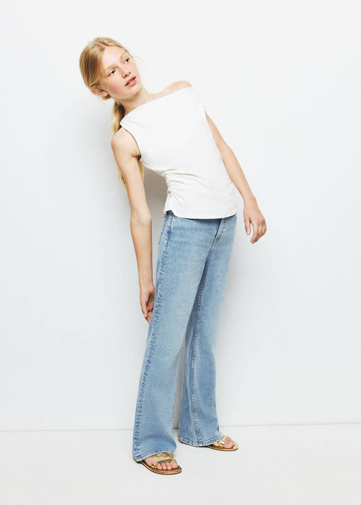 Waistband-free flare jeans — Medium Blue