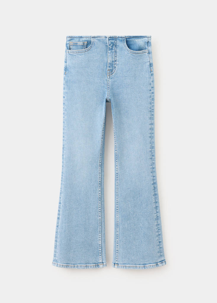 Waistband-free flare jeans — Medium Blue