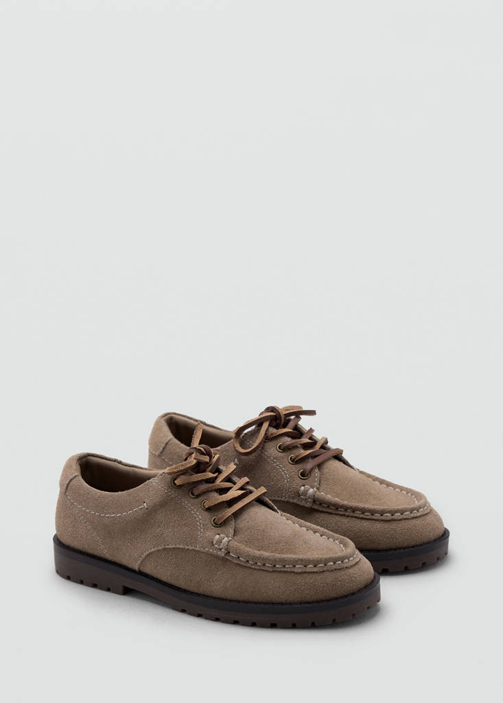 Leather deck shoe — Sand