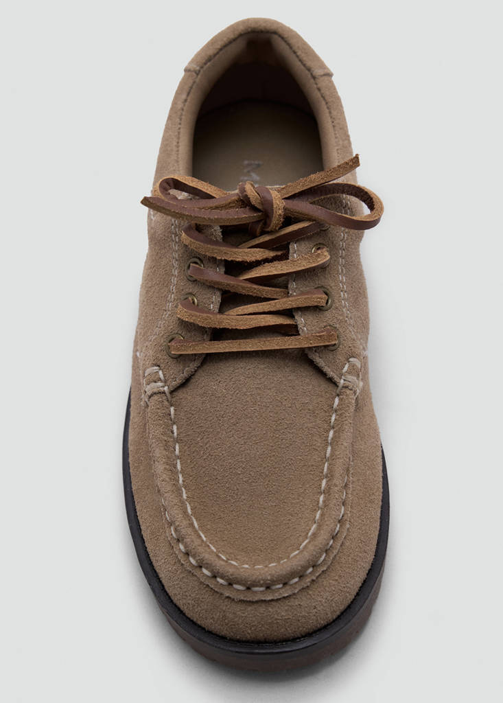 Leather deck shoe — Sand