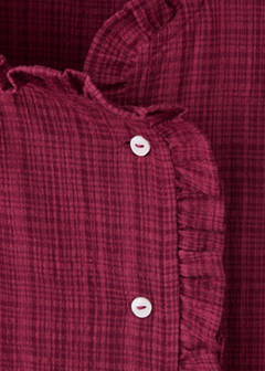 Wrap-front blouse with ruffle detail — Burgundy 6