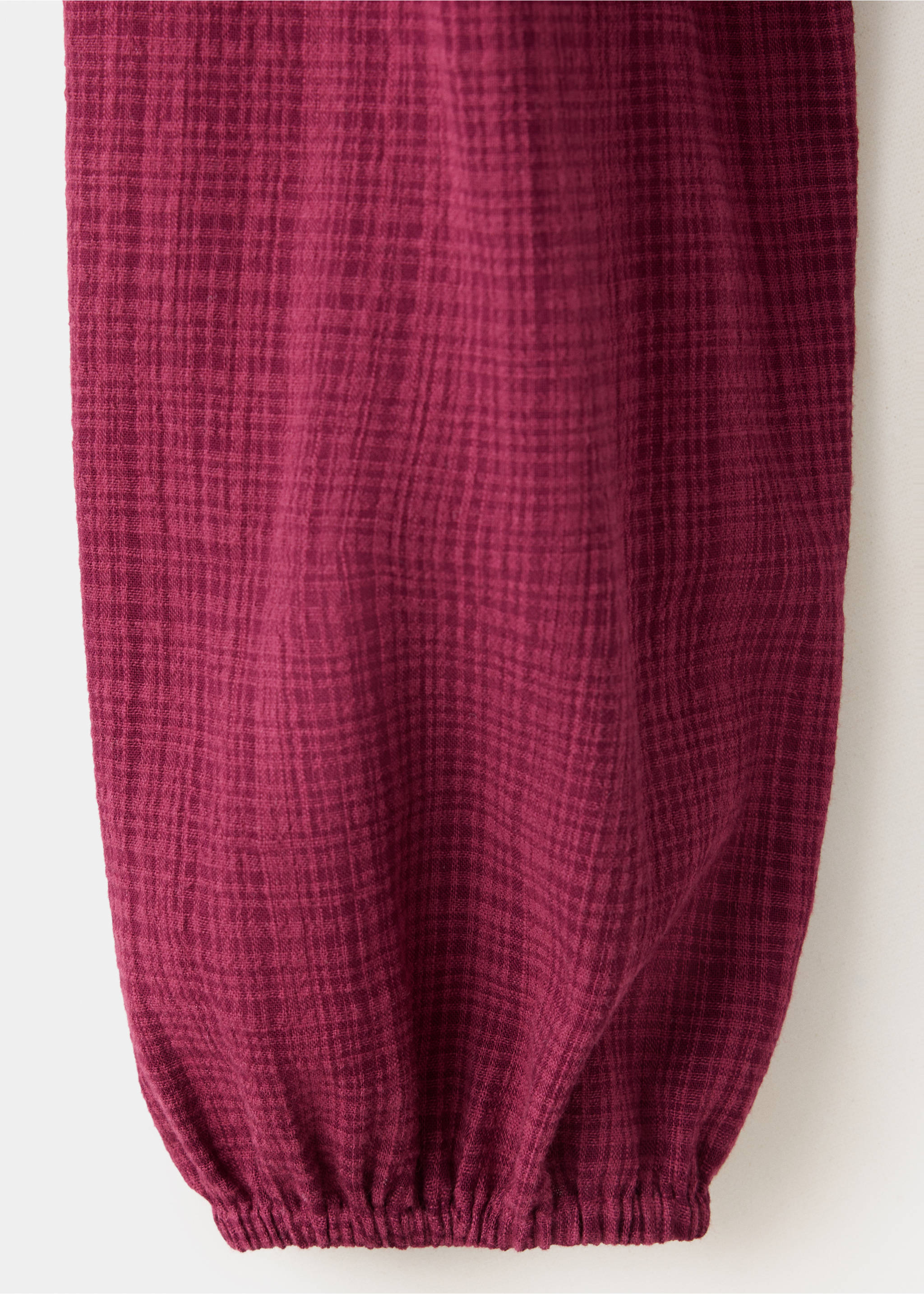 Wrap-front blouse with ruffle detail - Details of the article 0, Burgundy. Ref: 37094778-00.