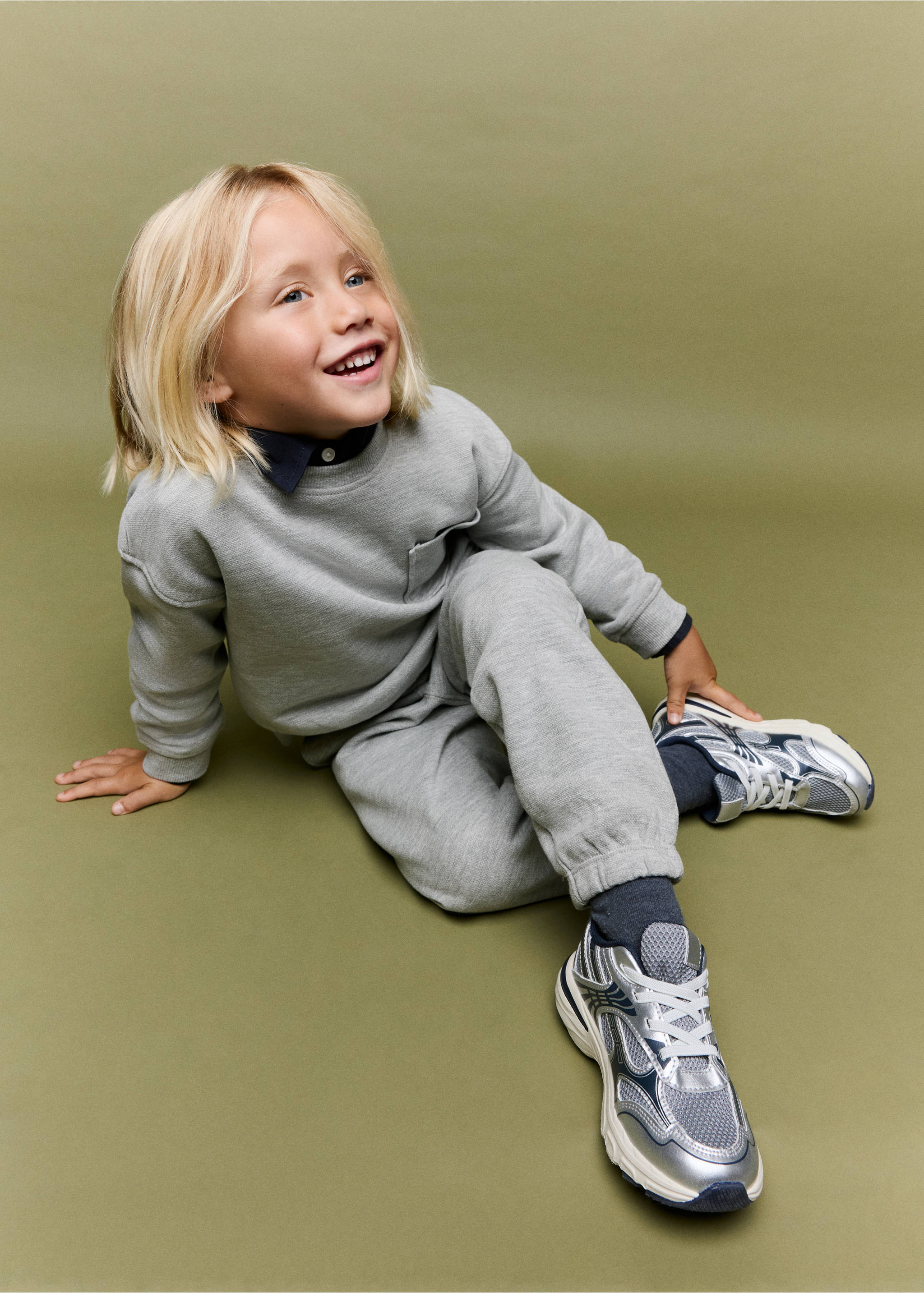 Grey joggers as part of a matching children's sweatshirt and joggers set., Light Heather Grey. Ref: 37094779-00.
