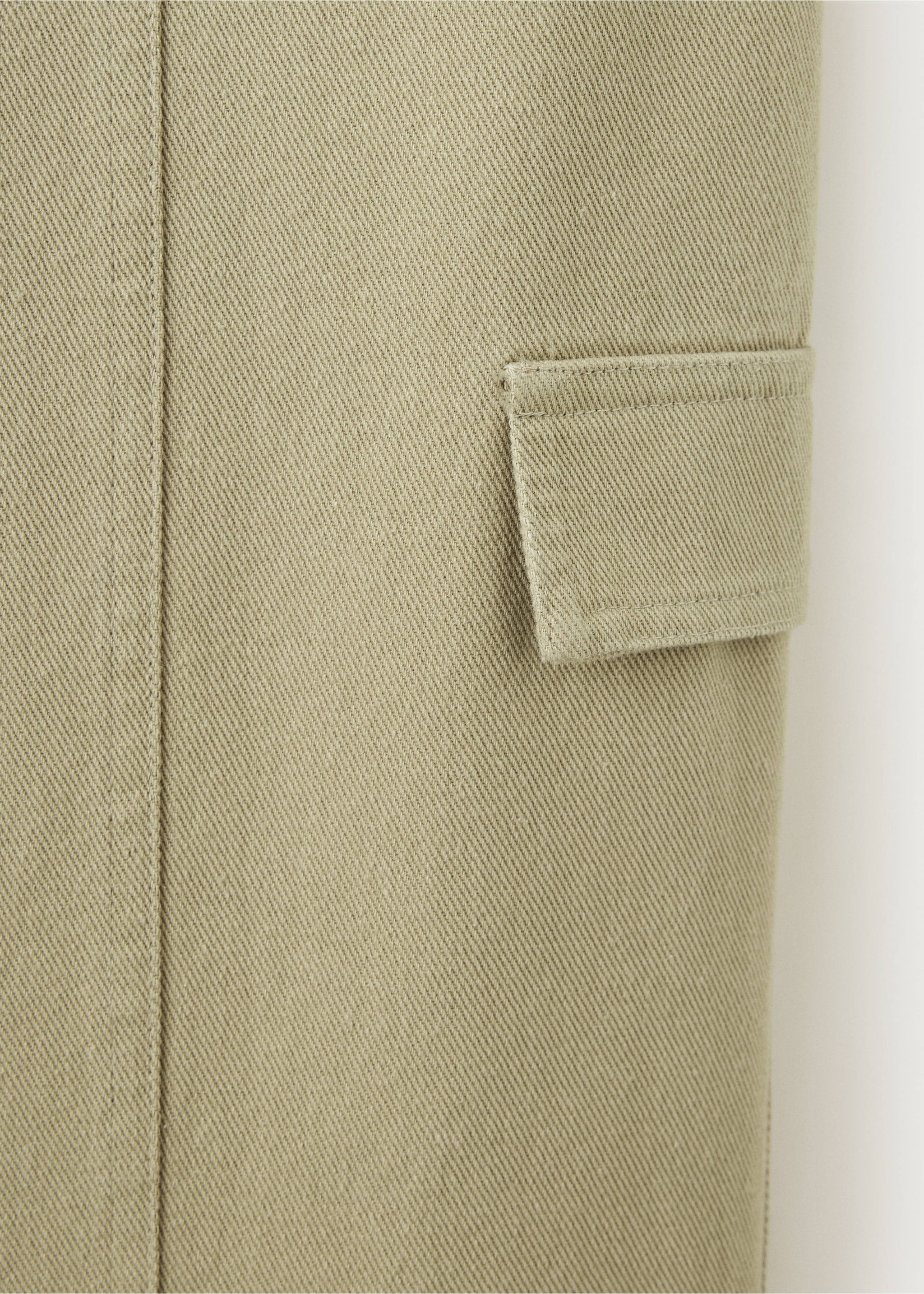 Wide leg cargo jeans - Details of the article 0, Khaki. Ref: 37094780-00.