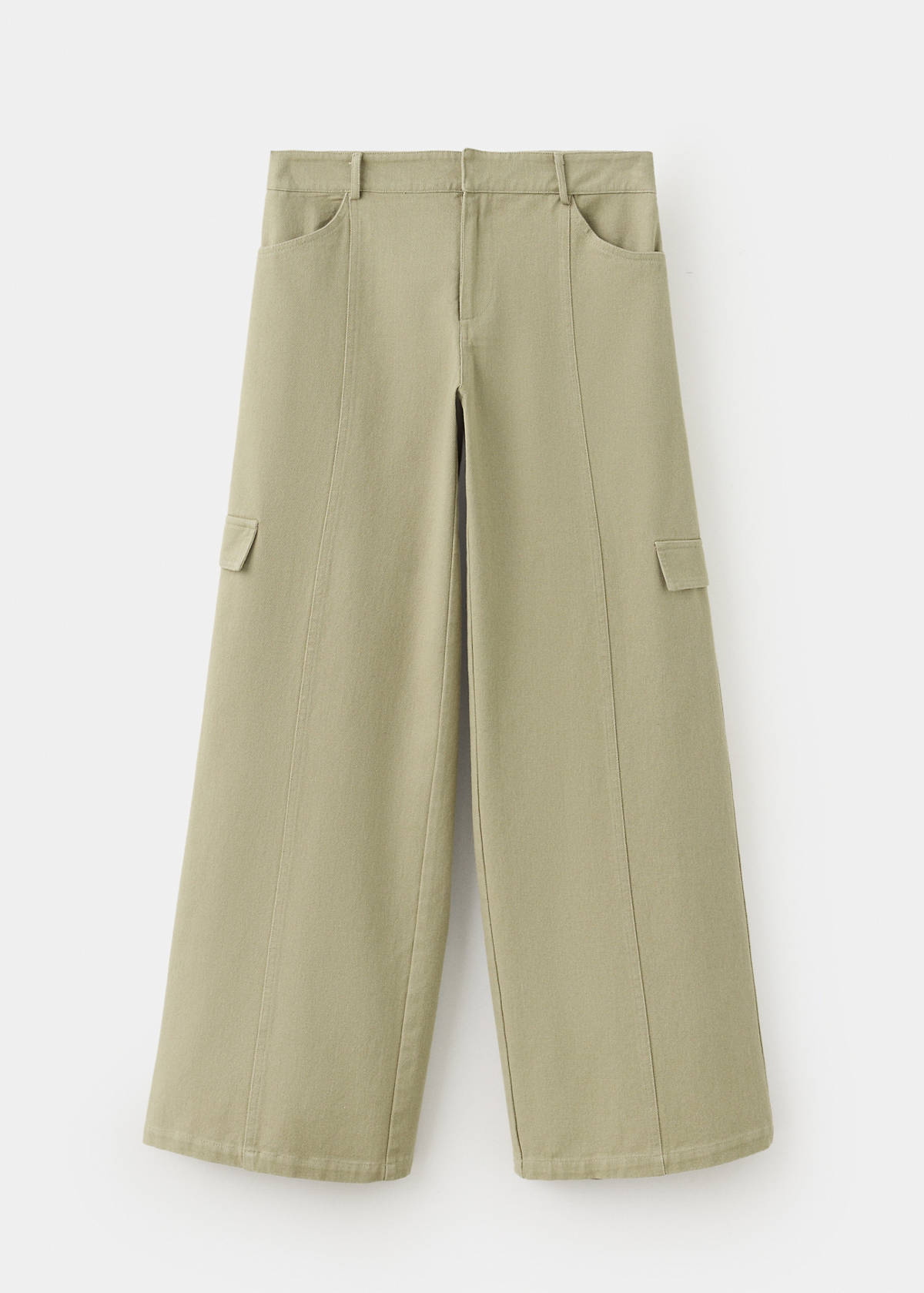 Wide leg cargo jeans — Khaki