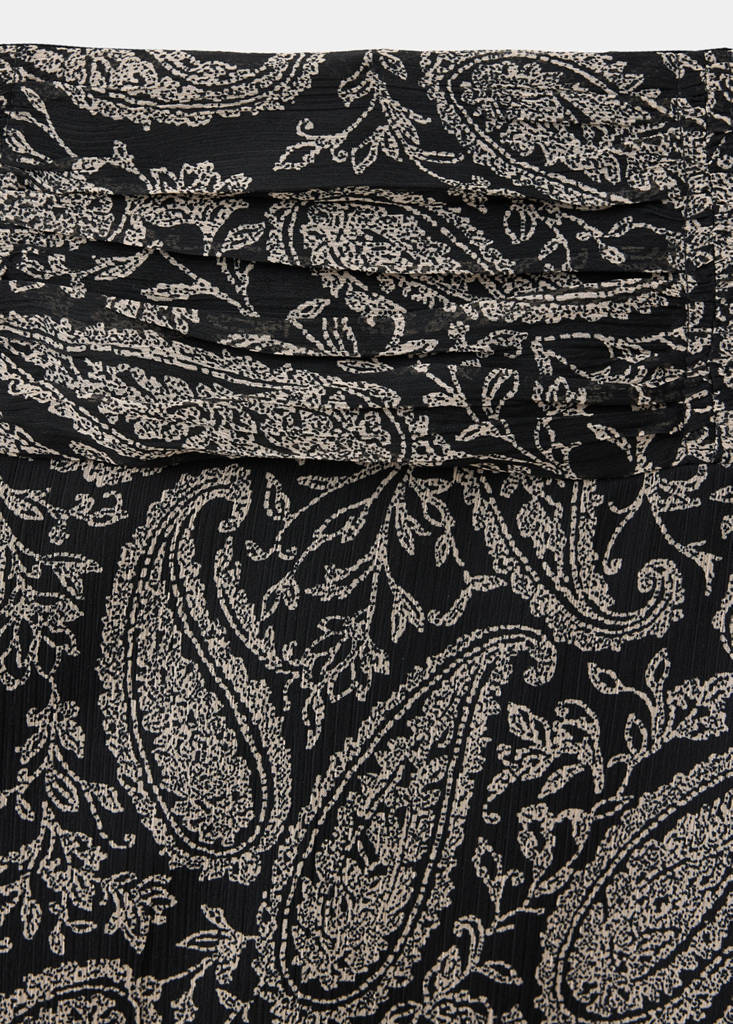 Paisley print chiffon skirt — Black