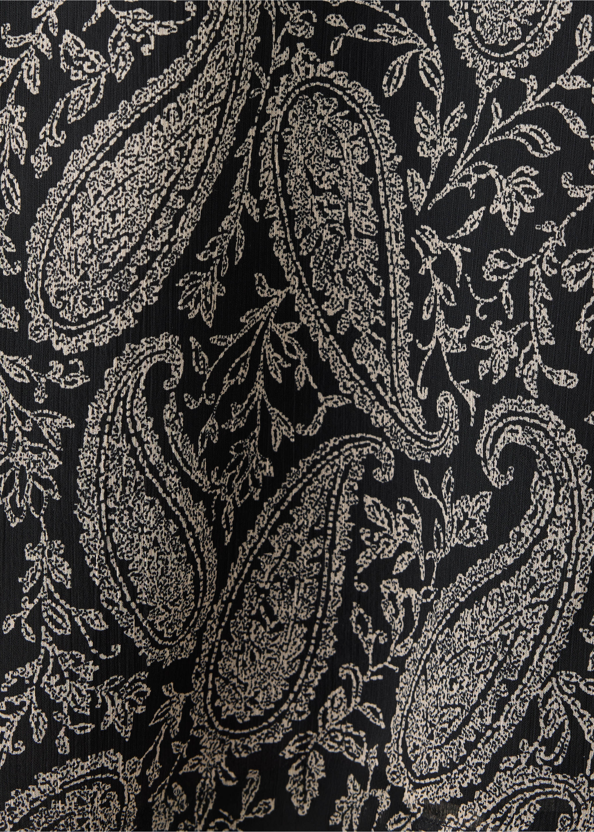 Paisley print chiffon skirt - Details of the article 0, Black. Ref: 37094781-00.