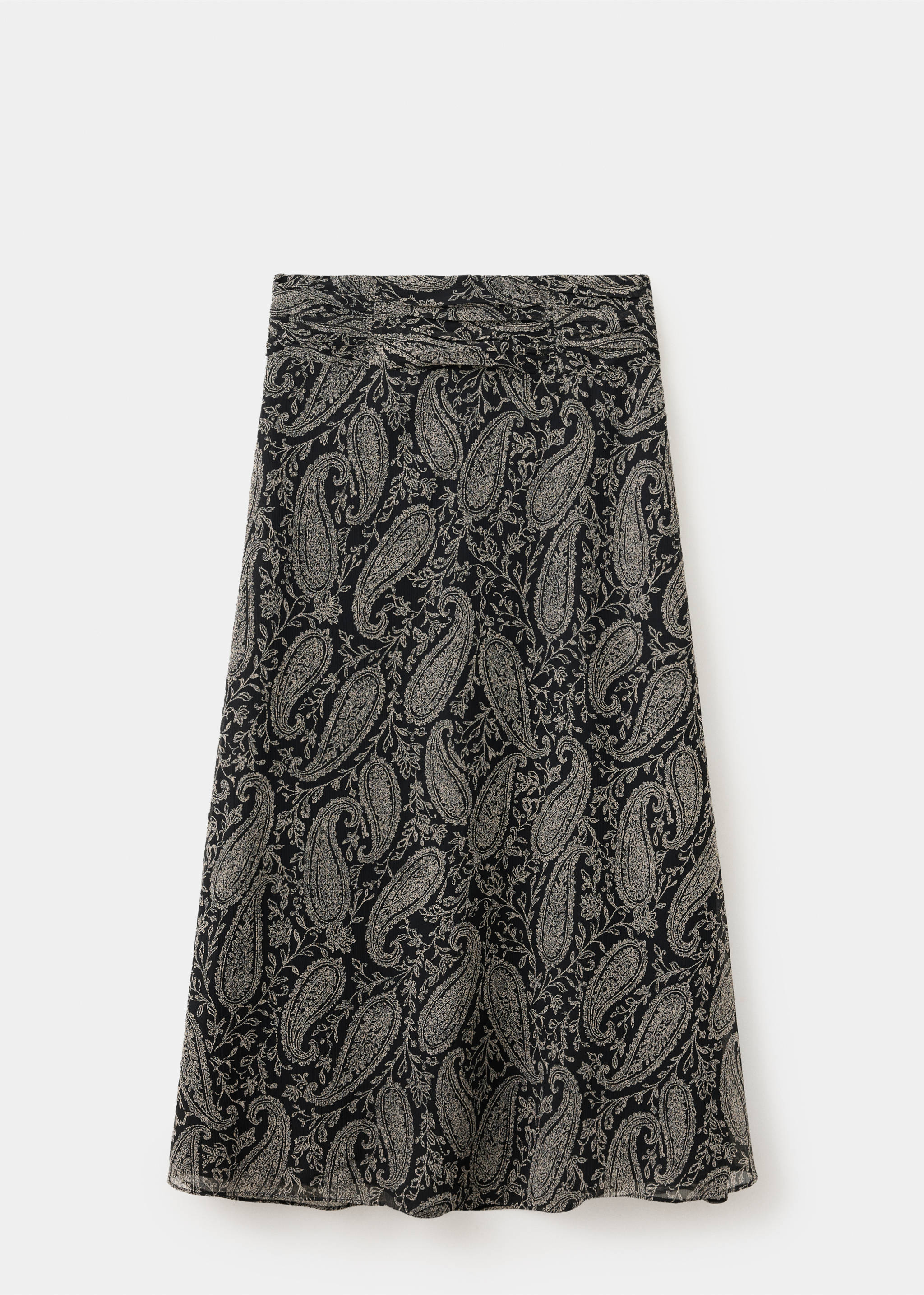 Paisley print chiffon skirt - Article without model, Black. Ref: 37094781-00.