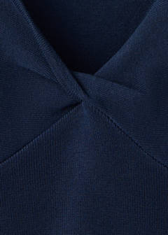 V-neck knitted top — Navy 5