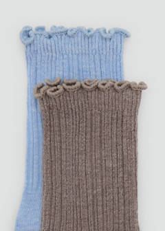 2 pack ribbed socks — Sky Blue 3