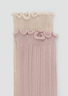2 pack ribbed socks — Pale Pink 3