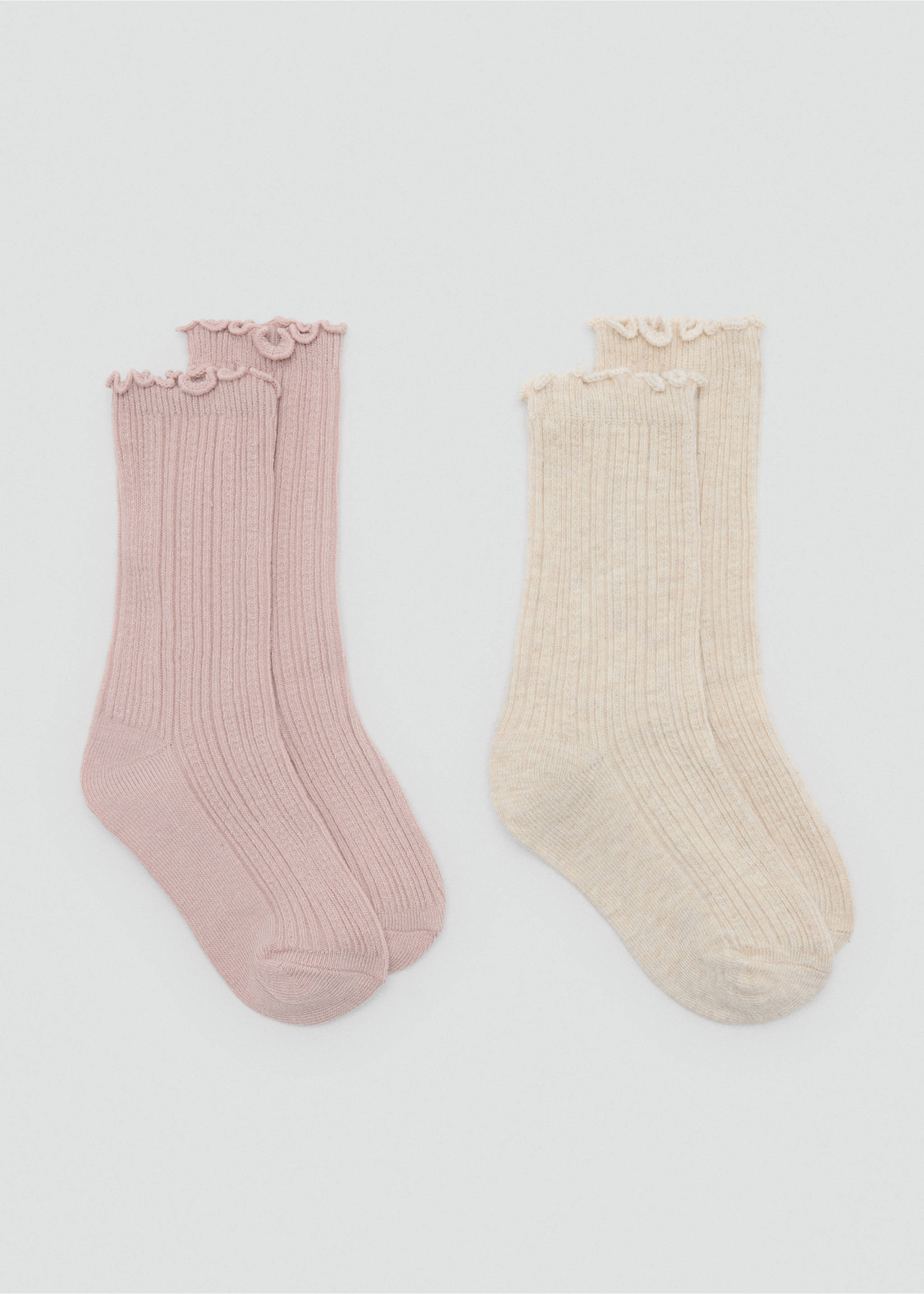 2 pack ribbed socks - Article without model, Pale Pink. Ref: 37094785-00.