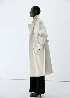 Long double-breasted trench coat — Light/Pastel Grey 2