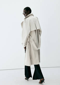 Long double-breasted trench coat — Light/Pastel Grey 3