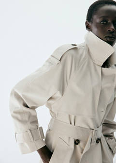 Long double-breasted trench coat — Light/Pastel Grey 4