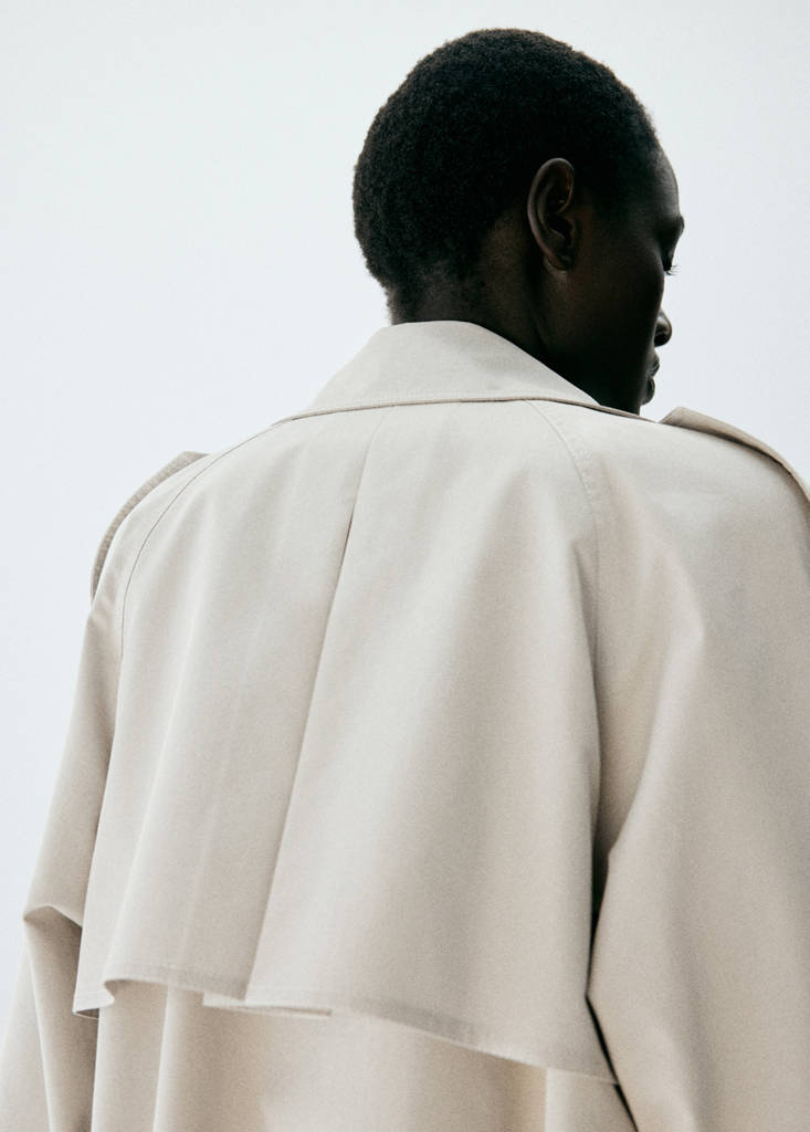Long double-breasted trench coat — Light/Pastel Grey