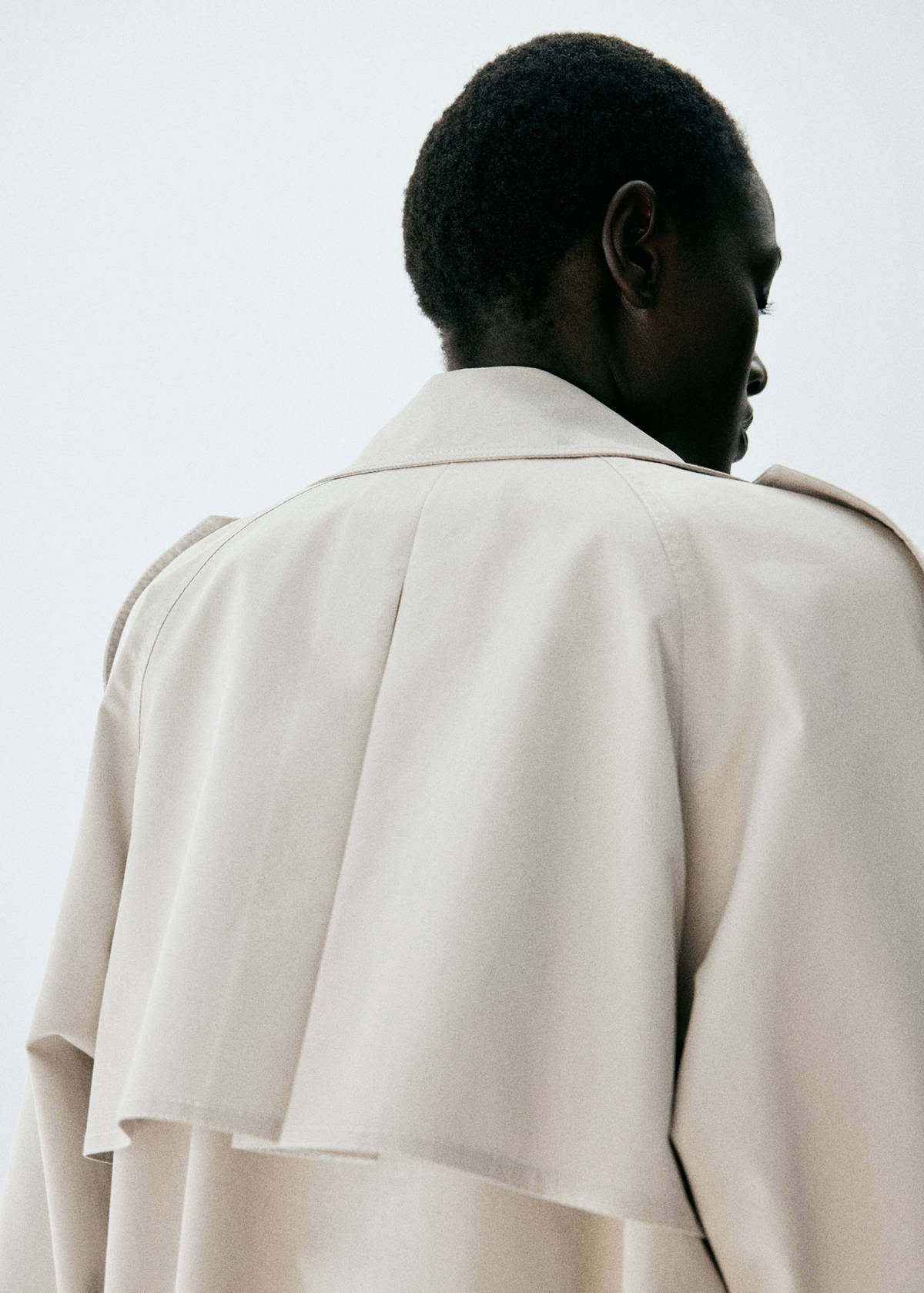 Long double-breasted trench coat — Light/Pastel Grey