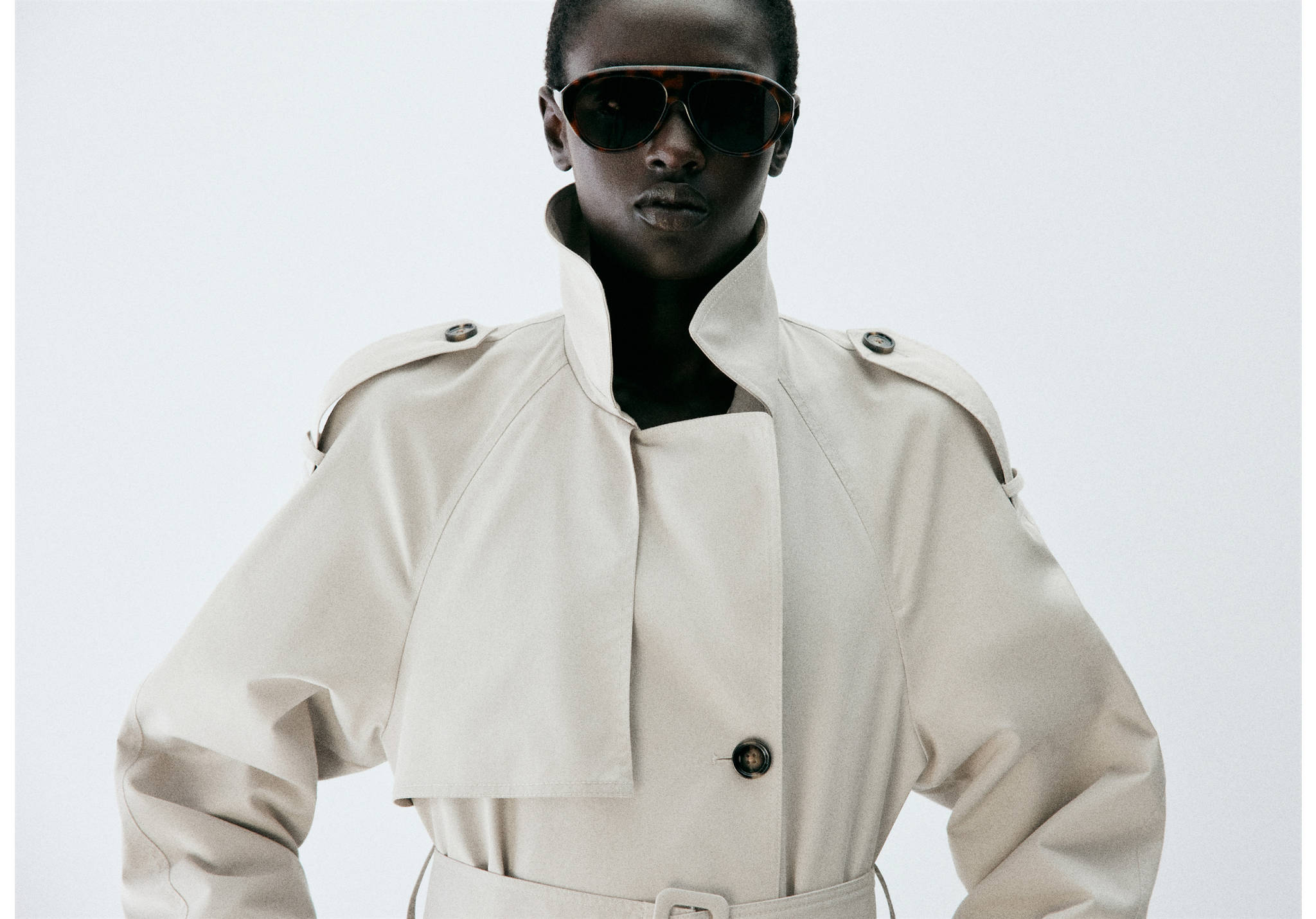 Long double-breasted trench coat - Panoramic plane