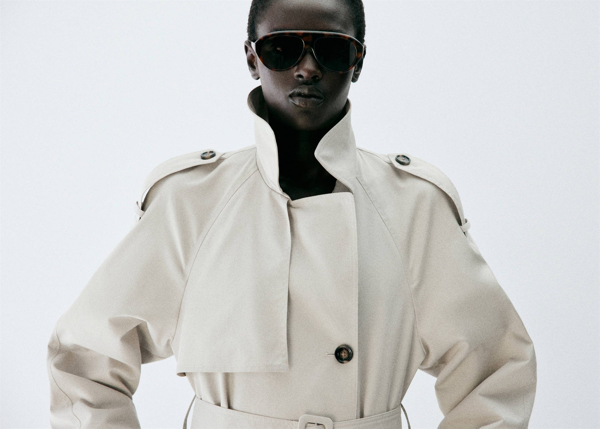 Long double-breasted trench coat - Panoramic plane