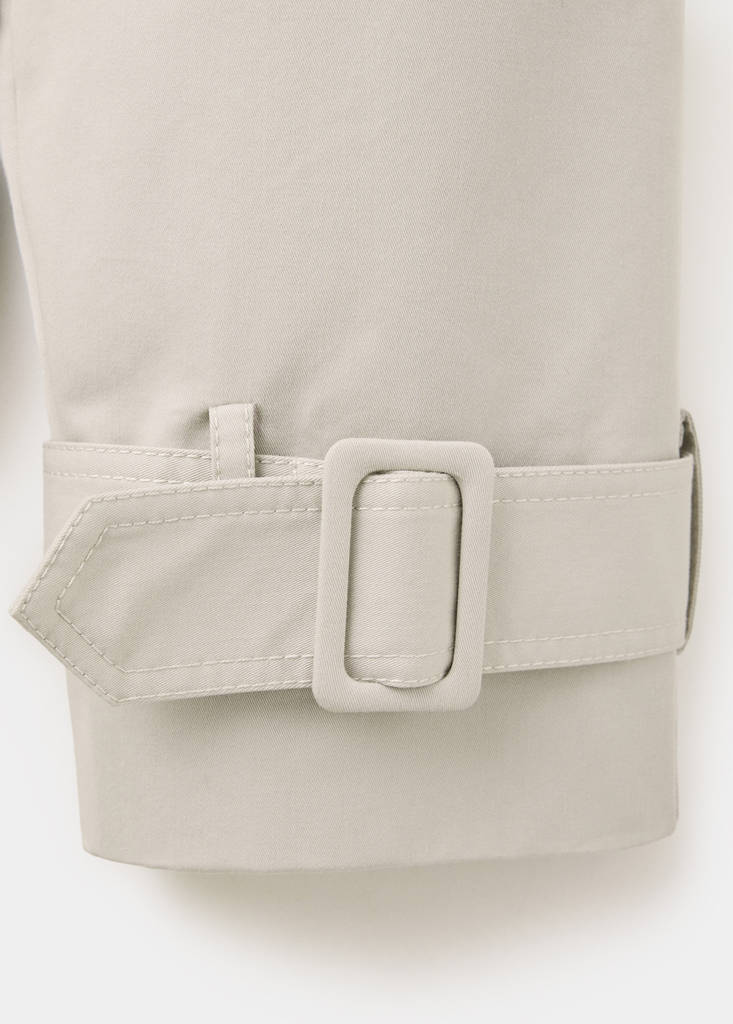 Long double-breasted trench coat — Light/Pastel Grey