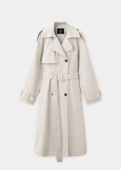 Long double-breasted trench coat — Light/Pastel Grey 6