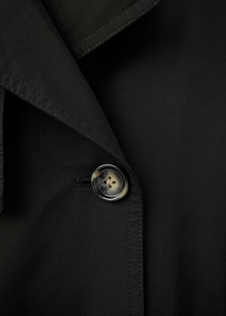 Long double-breasted trench coat — Black