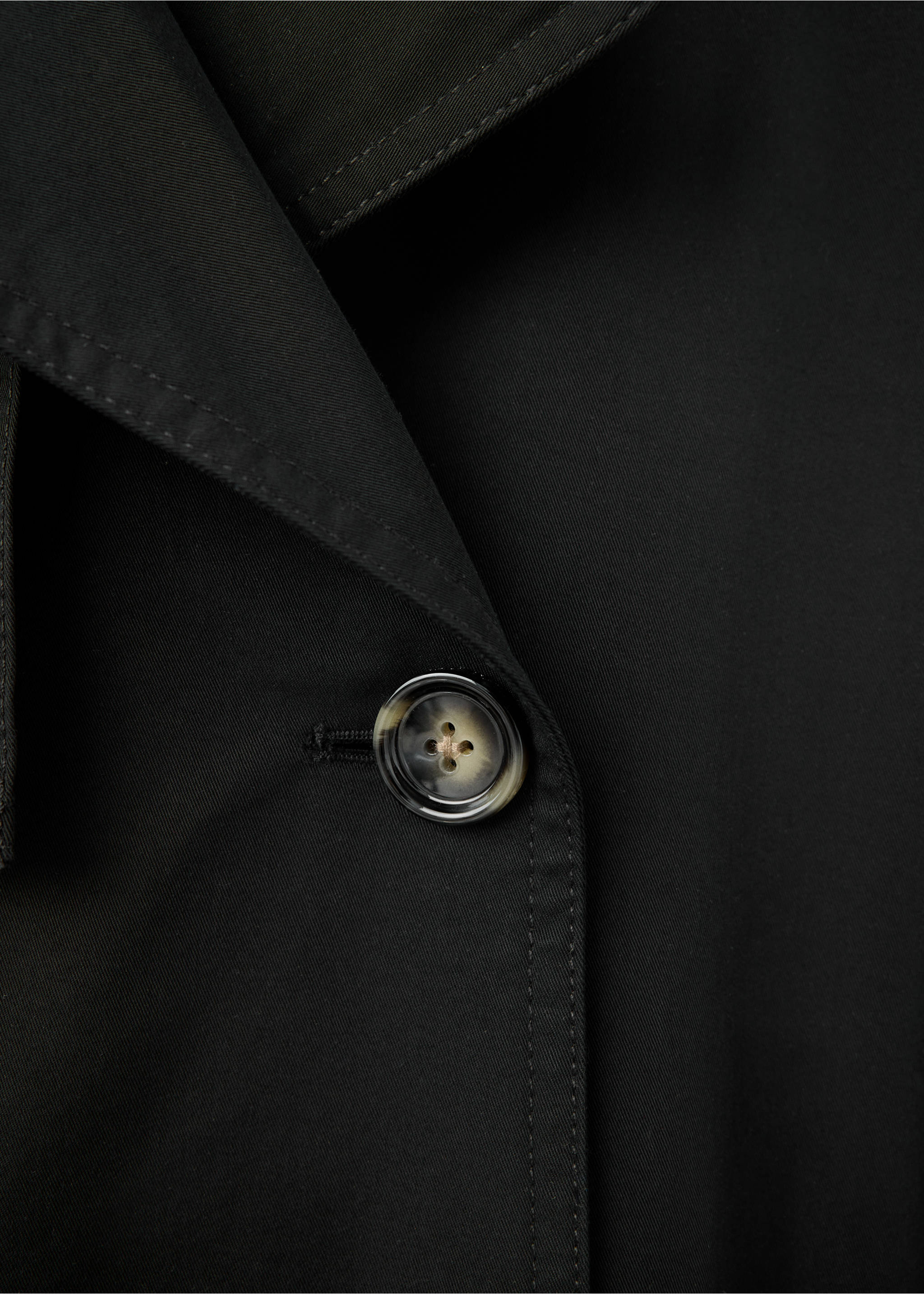 Long double-breasted trench coat - Details of the article 8, Black. Ref: 37094786-00.