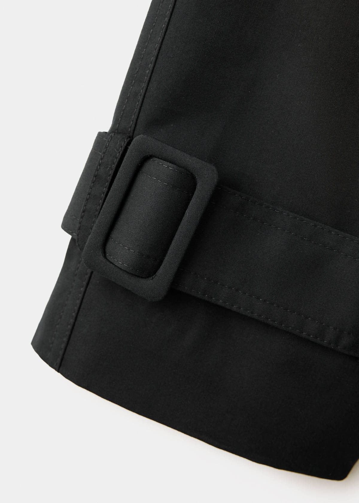Long double-breasted trench coat — Black