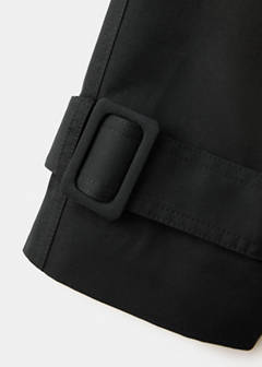 Long double-breasted trench coat — Black 8