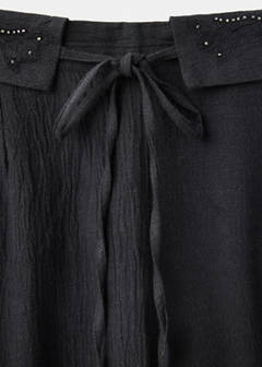 Trousers with embroidered turn-up waistline — Charcoal 6